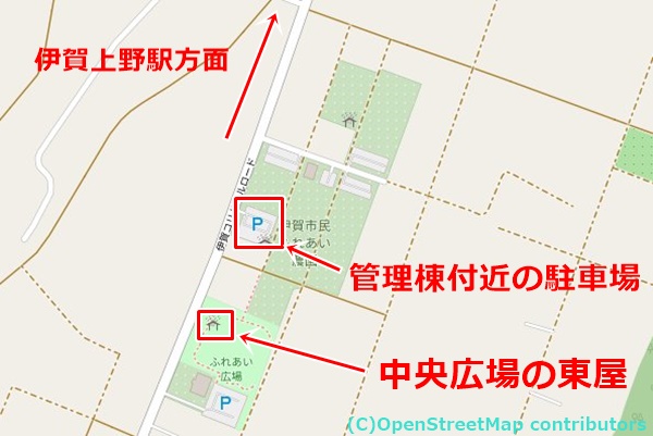 伊賀市農業公園の女装子さん待ち合わせMAP