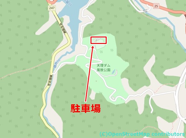 天理ダム風致公園の女装子さん待ち合わせMAP