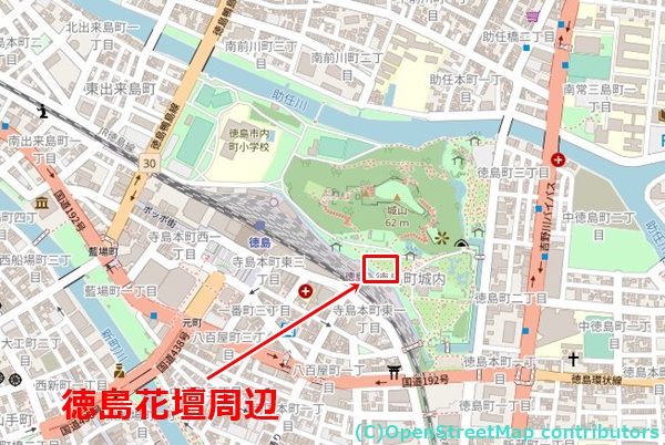徳島中央公園の女装子さん待ち合わせMAP