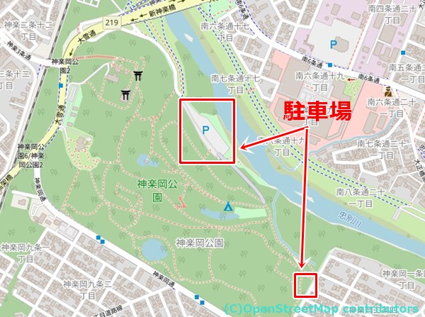 神楽岡公園の女装子さん待ち合わせMAP