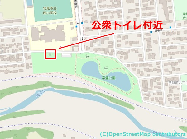 北見常盤公園の女装子さん待ち合わせMAP