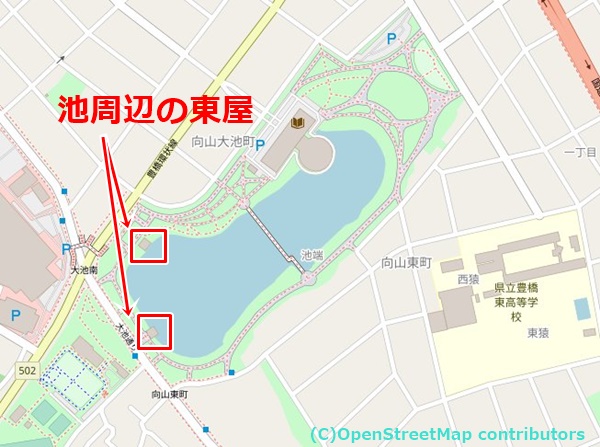 向山公園の女装子さん待ち合わせMAP