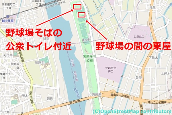 常願寺川公園の女装子さん待ち合わせMAP