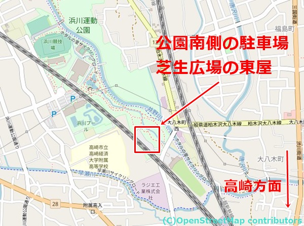 浜川運動公園の女装子さん待ち合わせMAP