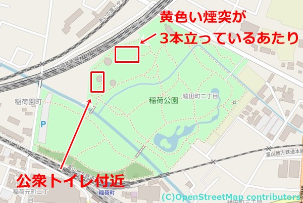 稲荷公園の女装子さん待ち合わせMAP