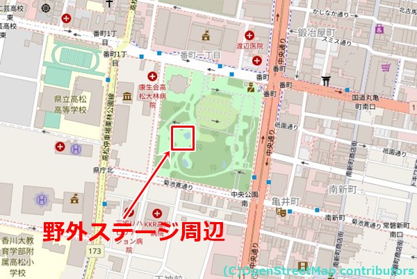 高松中央公園の女装子さん待ち合わせMAP