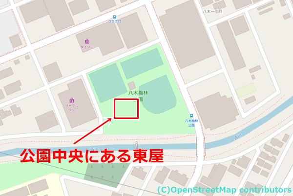 八木梅林公園の女装子さん待ち合わせMAP