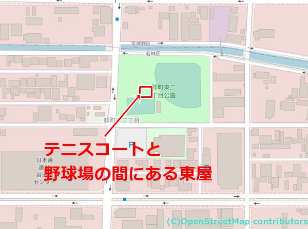 若林体育館の女装子さん待ち合わせMAP