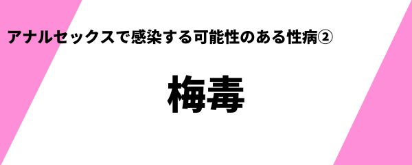 アナルセックスで感染する可能性のある性病 