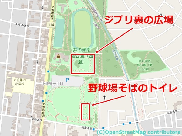 井の頭公園の女装子さん待ち合わせMAP