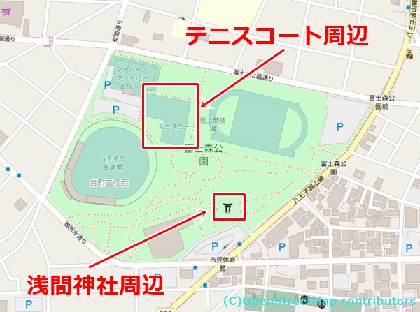 富士森公園の女装子さん待ち合わせMAP