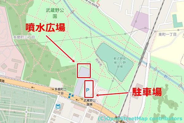 武蔵野公園の女装子さん待ち合わせMAP
