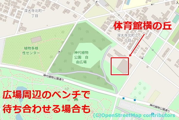 調布市総合体育館の女装子さん待ち合わせMAP